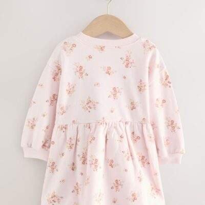 Cream Floral Sweat Dress