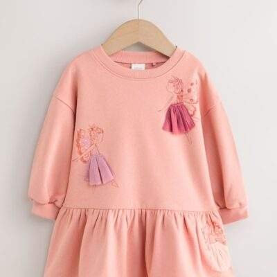 Pink Fairy Dropped Waist Sweat Dress