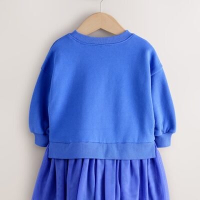 Blue Hearts Sweat Party Dress