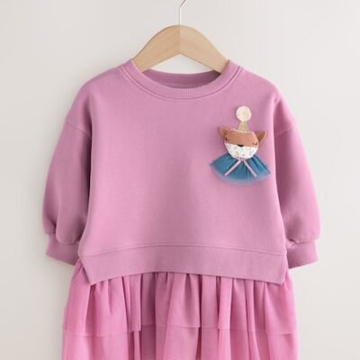 Purple Fox Sweat Party Dress