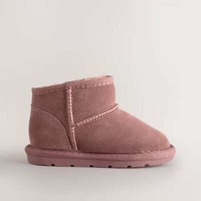 Pink Water Repellent Standard Fit (F) Suede Pull On Boots