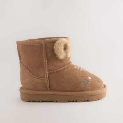 Tan Brown Standard Fit (F) Suede Pull On Boots