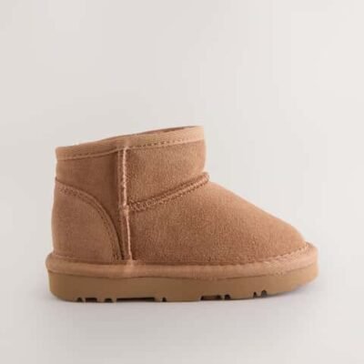 Tan Brown Water Repellent Standard Fit (F) Suede Pull On Boots