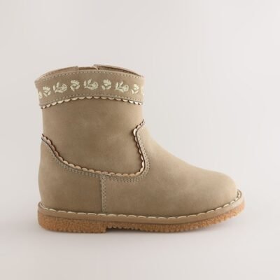 Olive Green Standard Fit (F) Western Ankle Boots