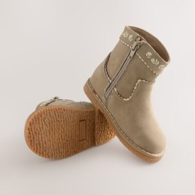 Olive Green Standard Fit (F) Western Ankle Boots