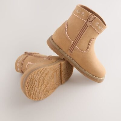 Tan Brown Standard Fit (F) Western Ankle Boots