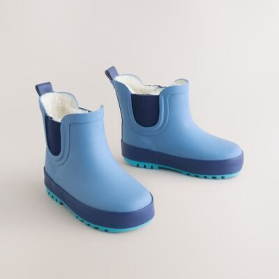 Blue Warm Lined Ankle Wellies