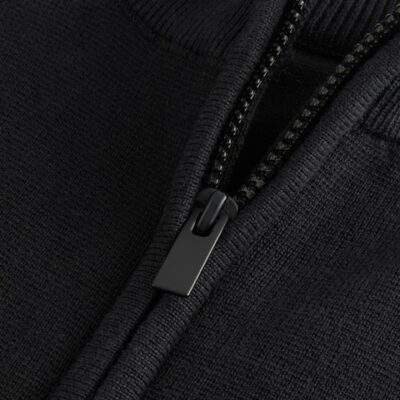 Black Zip Through Knitted Cardigan