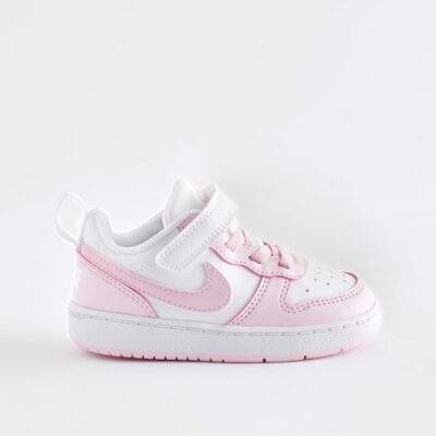 Nike White/Pink Infant Court Borough Low Recraft Trainers