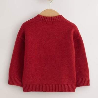 Bright Red Reindeer Knitted Christmas Jumper
