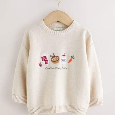Cream Knitted Christmas Jumper
