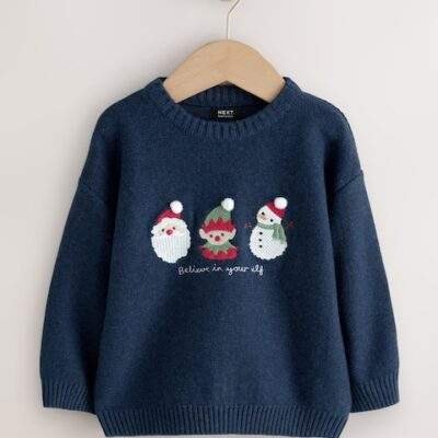 Navy Blue Knitted Christmas Jumper