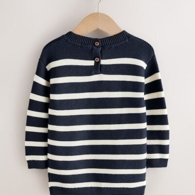 Navy Stripe Character Jumper Dress