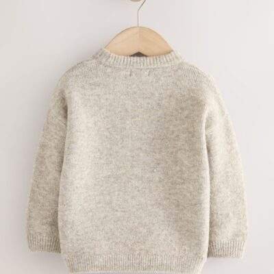 Neutral/Grey Reindeer Knitted Christmas Jumper