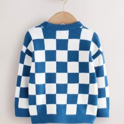 Cobalt Blue Santa Knitted Christmas Jumper