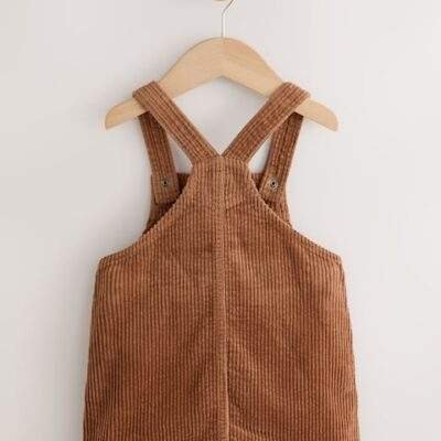 Brown Cord Pinafore Dress
