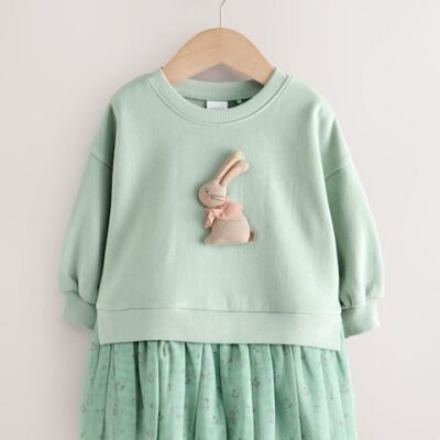 Blue Bunny Sweat Party Dress