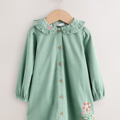 Sage Green Cord Long Sleeve Dress