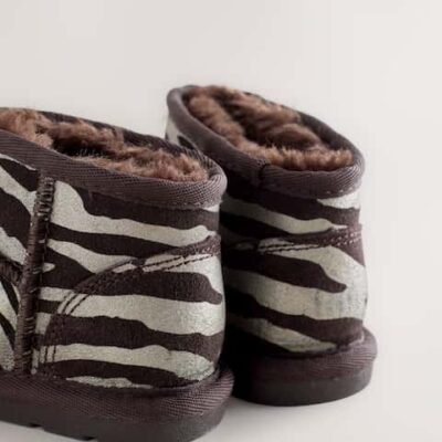 Silver Zebra Water Repellent Standard Fit (F) Suede Pull On Boots