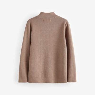 Tan Brown Quarter Zip Jumper