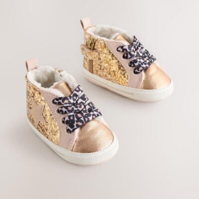 Gold Baby High Top Trainers