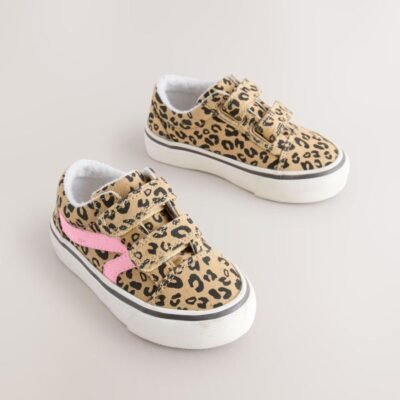 Animal Print Standard Fit (F) Touch Fastening Trainers
