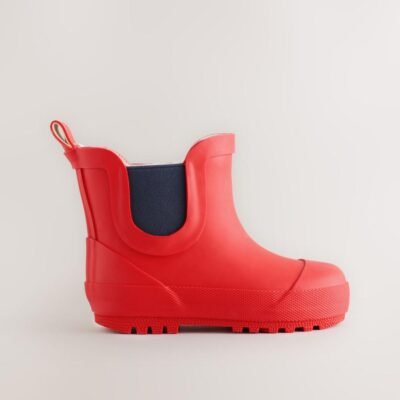 Red Warm Lined Ankle Wellies