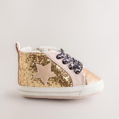 Gold Baby High Top Trainers