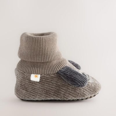 Grey Dog Baby Sock Top Boot Shoes