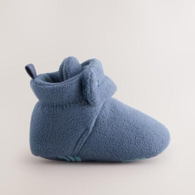 Navy Baby Touch Fastening Slipper Boots