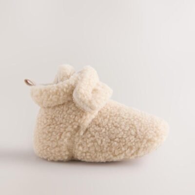 Neutral Borg Baby Touch Fastening Slipper Boots