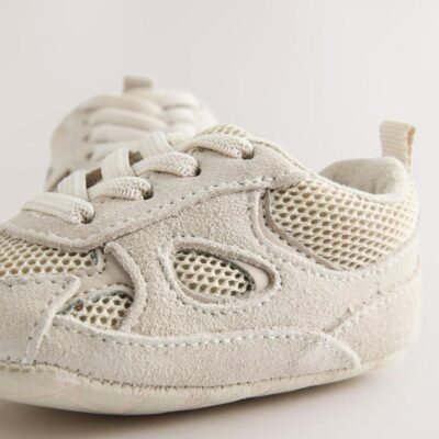 Neutral Baby Elastic Lace Slip-Ons Trainers