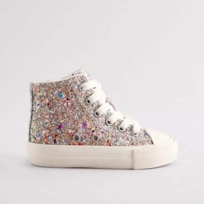 Multi Glitter Standard Fit (F) High Top Trainers
