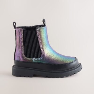 Multi Rainbow Chunky Chelsea Ankle Boots