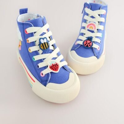 Blue Character Appliqué Standard Fit (F) High Top Trainers