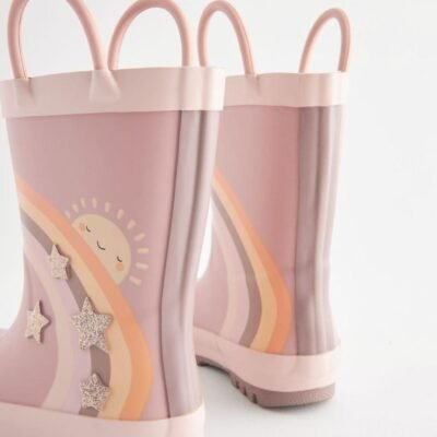 Neutral Rainbow Handle Wellies