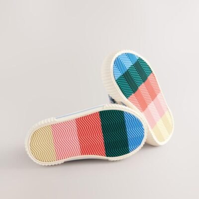 Denim Blue Rainbow Standard Fit (F) High Top Trainers