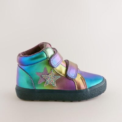 Multi Star Standard Fit (F) Touch Fasten High Top Trainers