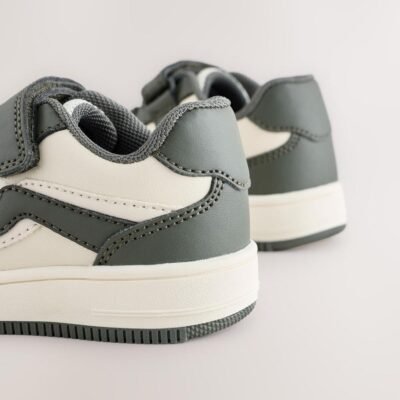 Khaki Green Touch Fastening Elastic Lace Trainers