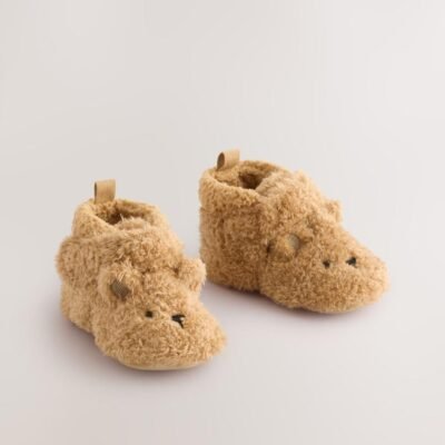 Brown Bear Baby Touch Fastening Slipper Boots