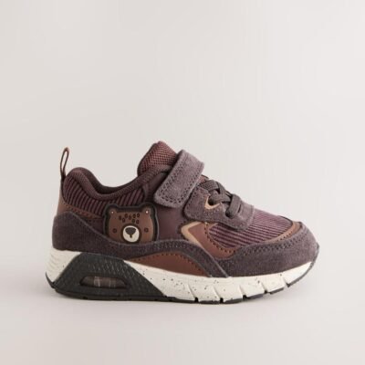 Brown Bear Standard Fit (F) Elastic Lace Trainers