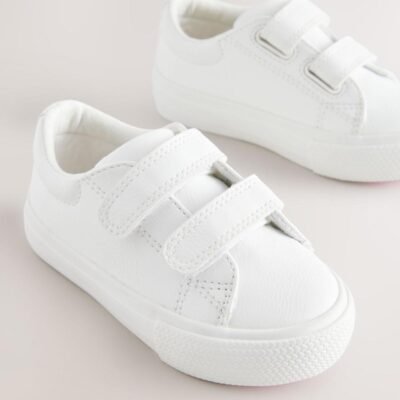 White Standard Fit (F) Chunky Trainers With Touch Fastening