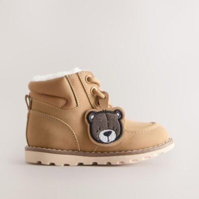 Tan Brown Bear Lace-Up Boots