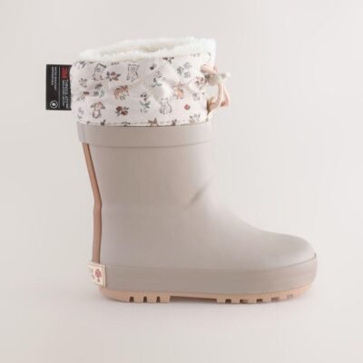 Brown Printed Character Thinsulate Lined Cuff Wellies