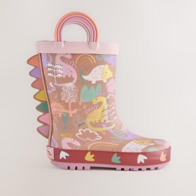 Neutral Dino Handle Wellies
