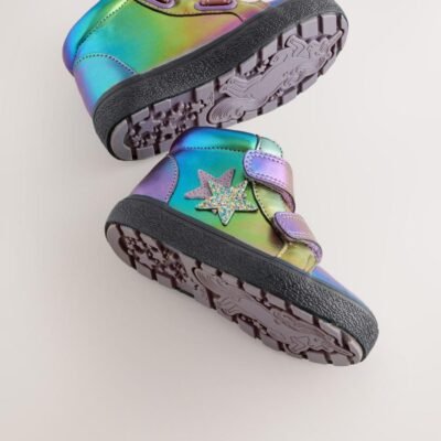 Multi Star Standard Fit (F) Touch Fasten High Top Trainers