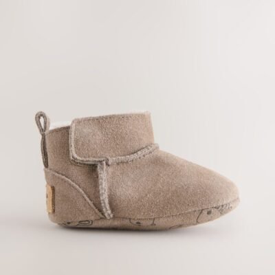 Mink Brown Suede Baby Pull-On Boots