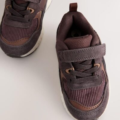 Brown Bear Standard Fit (F) Elastic Lace Trainers