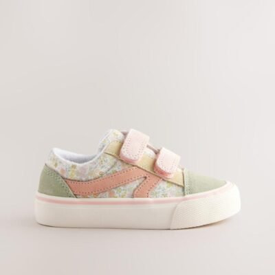 Sage Green Floral Standard Fit (F) Touch Fastening Trainers