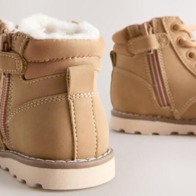 Tan Brown Bear Lace-Up Boots